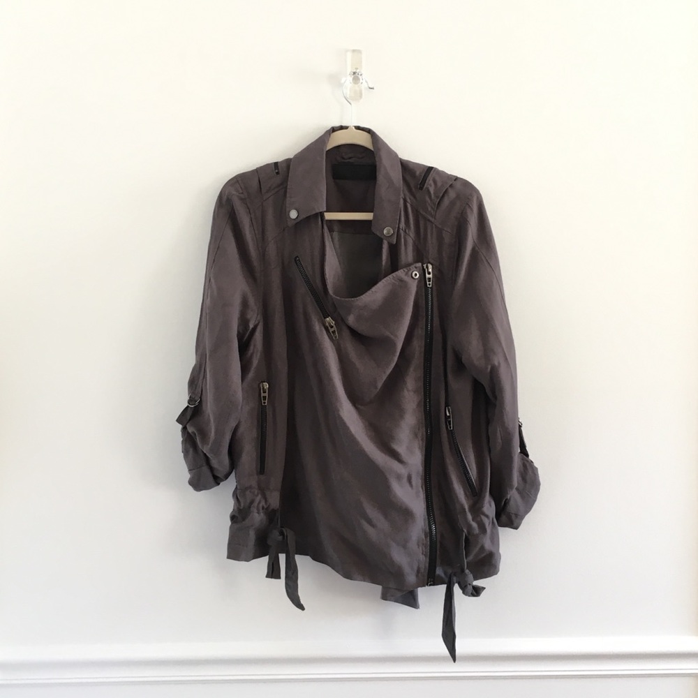 Blank NYC Gray Drape Moto Tie Jacket - Picture 4 of 6